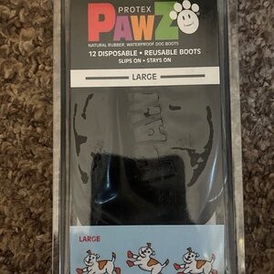 PAWZ Natural Rubber Dog Boots - Large, Black